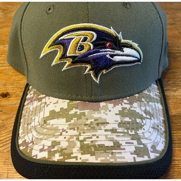 Baltimore Ravens Hat New Era 39Thirty Camo Military Army Salute To Service - Picture 2 of 8